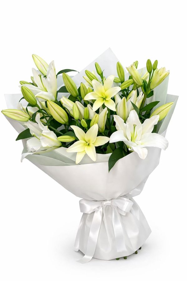 Pure Grace – White Lily Bouquet 2.0